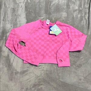 JoyLab Fuchsia Checkered Crop Top- NWT XL